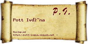 Pott Ivána névjegykártya